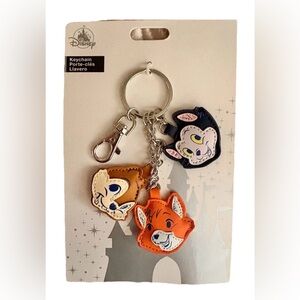 Disney Animal Character Keychain Set - Brown, Orange, Black